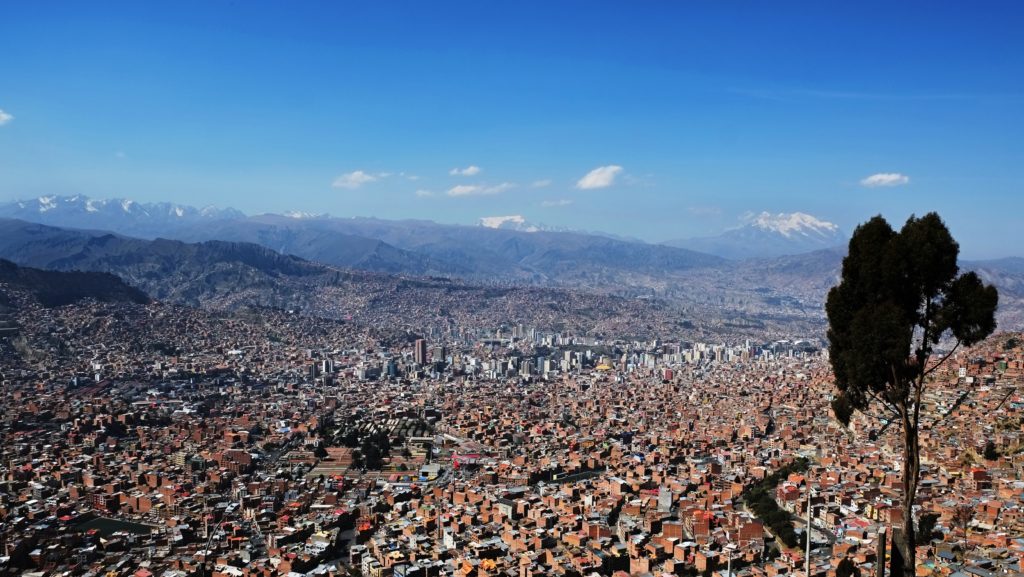 Pohled na La Paz, Bolívie